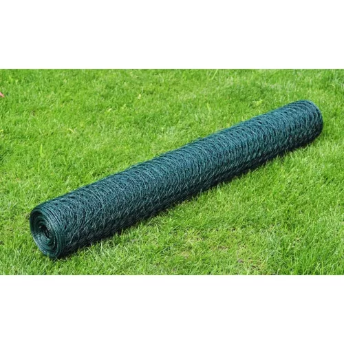  zöld PVC-bevonatú csirkeháló drótkerítés 25 x 0,5 m