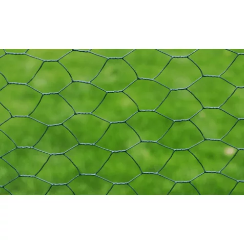  zöld PVC-bevonatú csirkeháló drótkerítés 25 x 0,5 m