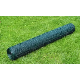  zöld PVC-bevonatú csirkeháló drótkerítés 25 x 0,75 m