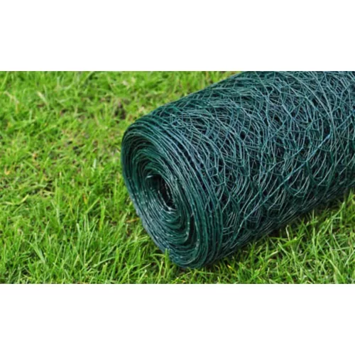  zöld PVC-bevonatú csirkeháló drótkerítés 25 x 0,75 m