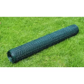  zöld PVC-bevonatú csirkeháló drótkerítés 25 x 0,75 m