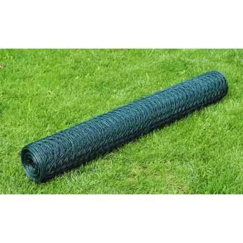  zöld PVC-bevonatú csirkeháló drótkerítés 25 x 0,75 m