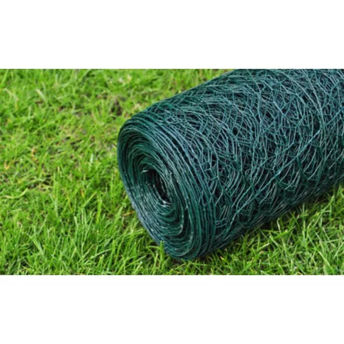  zöld PVC-bevonatú csirkeháló drótkerítés 25 x 0,75 m