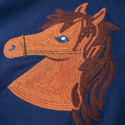 Tengerészkék kapucnis gyerekpulóver 104