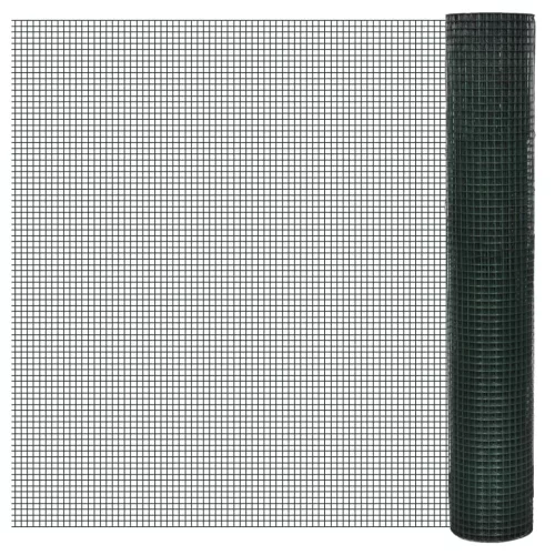 zöld horganyzott csirkeháló drótkerítés PVC bevonattal 10 x 1 m