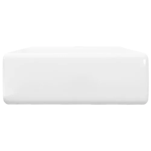 Négyszögletes luxus kerámia mosdókagyló túlfolyóval és lyukkal csaphoz 41 x 41 cm