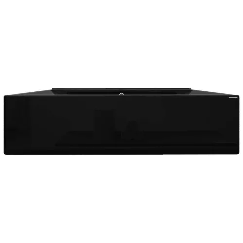 Négyszögletes fekete luxus kerámia mosdókagyló lyukkal csaphoz 60x46cm