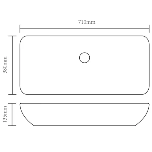Luxus Kerámia Mosdó Négyszögletű Mosogató Fehér 71 x 39 cm