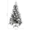 VID PVC/PE karácsonyfa pelyhes hóval, LED-ekkel, tobozokkal 225 cm
