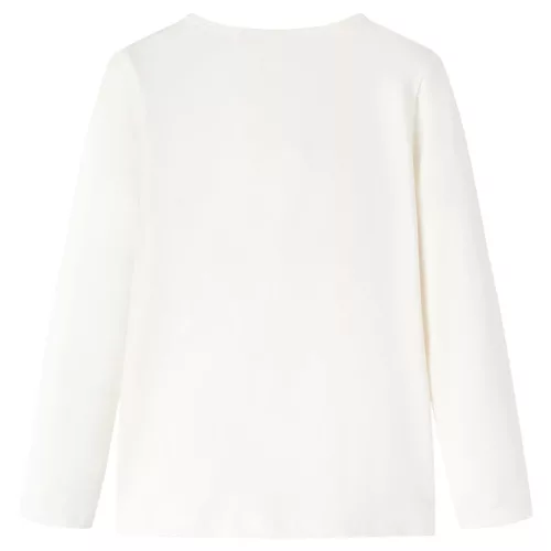 Ekrü színű hosszú ujjú gyerekpóló 116