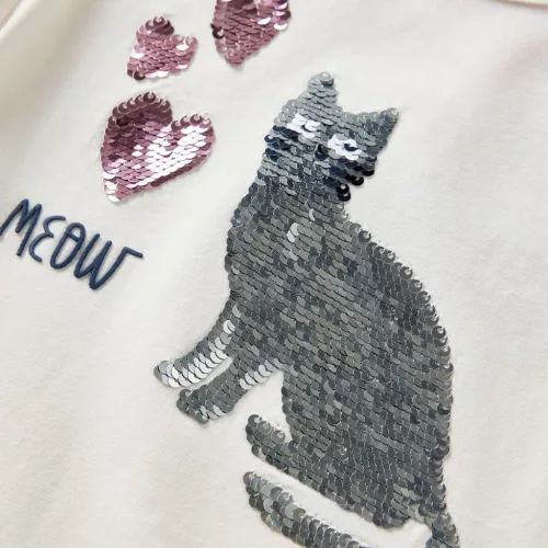 Ekrü színű hosszú ujjú gyerekpóló 116