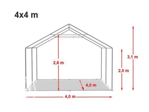 Skladišni šator 4x4m premium 500g/m2