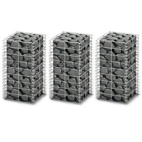   3 db gabion kosár horganyzott drótból 25 x 25 x 50 cm 