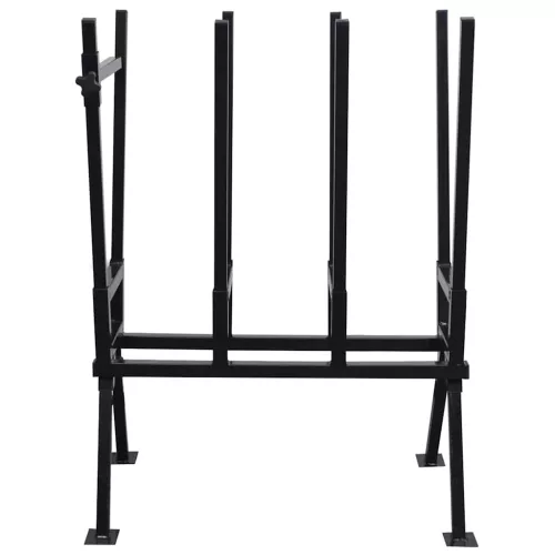 Fekete porszórt famegmunkáló fűrészállvány