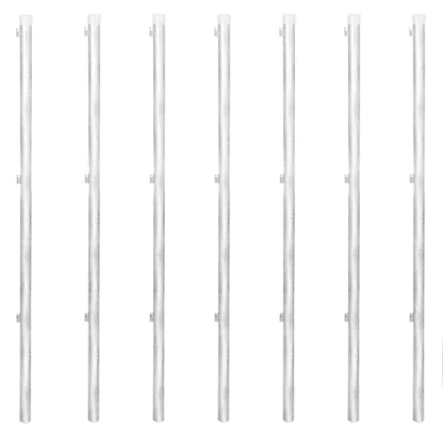  ezüst horganyzott acél drótkerítés póznákkal 15 x 1,25 m