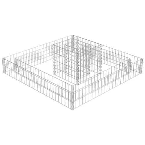  horganyzott acél gabion virágtartó 120 x 120 x 20 cm