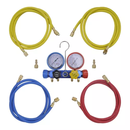 4-utas manométer készlet szerszámkészletben