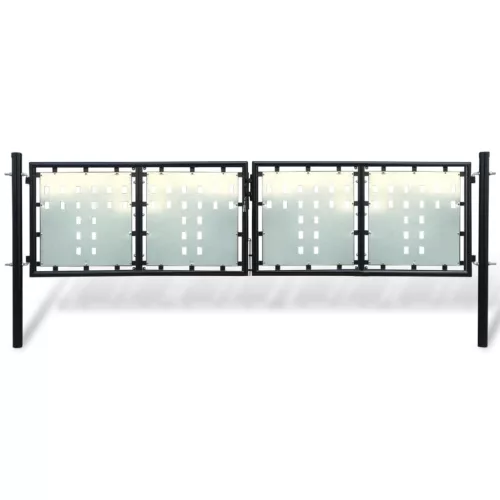  fekete kerítés kapu 300 x 125 cm