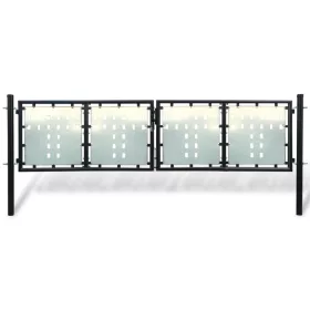  fekete kerítés kapu 300 x 150 cm