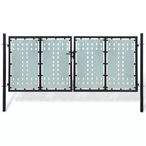  fekete kerítés kapu 300 x 175 cm