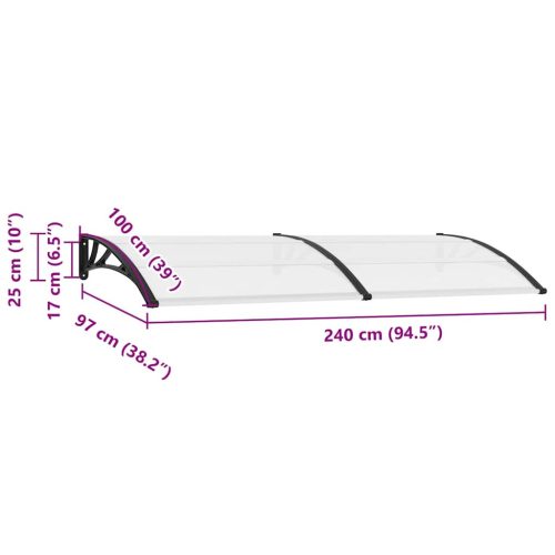  PC ajtó előtető 240 x 100 cm