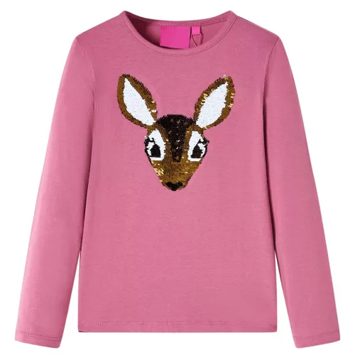 Málna színű hosszú ujjú gyerekpóló 92