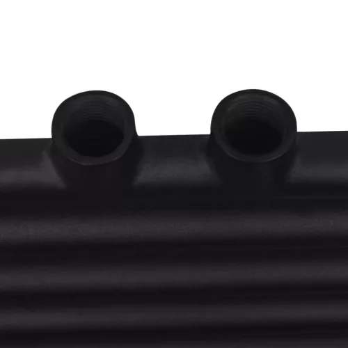 Fekete fürdőszobai egyenes törölközőtartó központi fűtéssel 600x764 mm