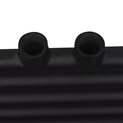 Fekete fürdőszobai egyenes törölközőtartó központi fűtéssel 600x1160mm