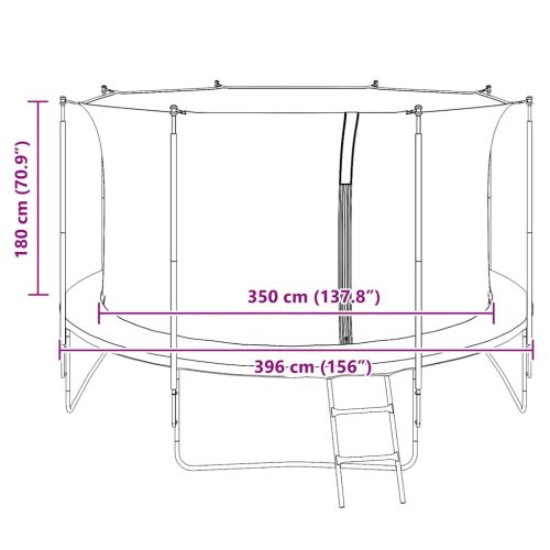 Védőháló kerek trambulinhoz 3,96 m