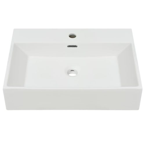  Fehér kerámia mosdó csaptelep furattal 60,5x42,5x14,5 cm