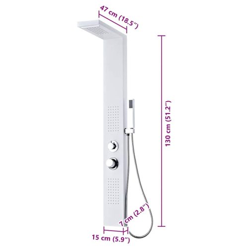  alumínium panel tusoló matt fehér