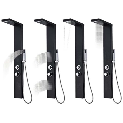  alumínium zuhanypanel matt fekete