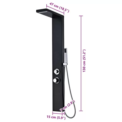  alumínium zuhanypanel matt fekete