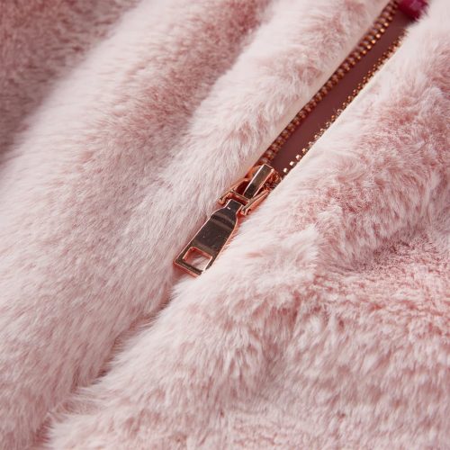 Gyerek kabát műszőrme puha rózsaszín 92