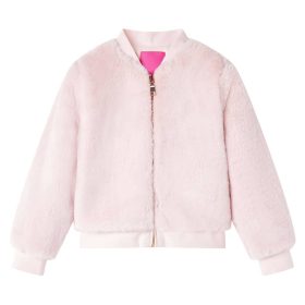 Gyerek kabát műszőrme puha rózsaszín 104