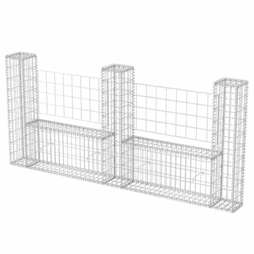  U-alakú horganyzott acél gabion kosár 240 x 20 x 100 cm