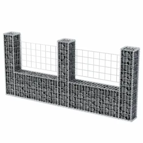  U-alakú horganyzott acél gabion kosár 240 x 20 x 100 cm