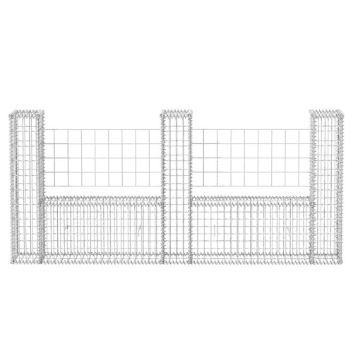  U-alakú horganyzott acél gabion kosár 240 x 20 x 100 cm