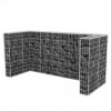  acél gabion 3 db gurulós kukához 250 x 100 x 120 cm 