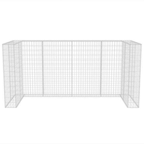  acél gabion 3 db gurulós kukához 250 x 100 x 120 cm 