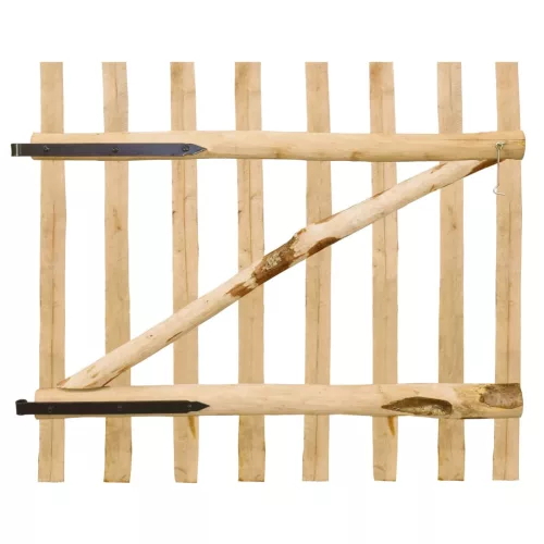  egyajtós mogyorófa deszka-kerítéskapu 100x90 cm