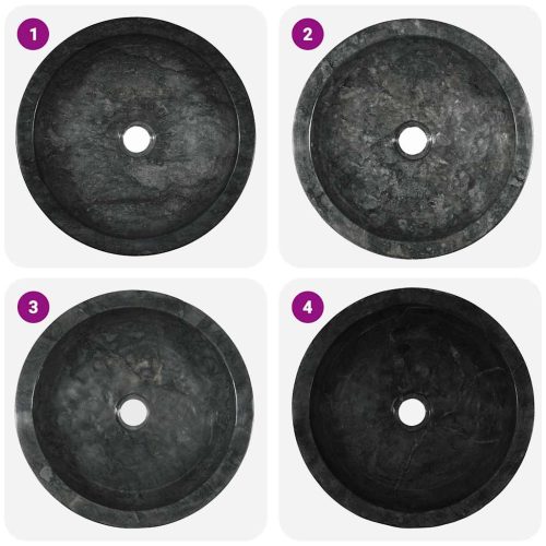  fekete márvány mosdókagyló 40 x 12 cm