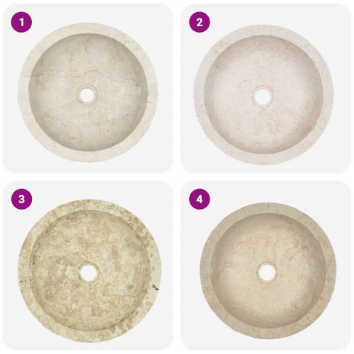  krémszínű márvány mosdókagyló 40 x 12 cm