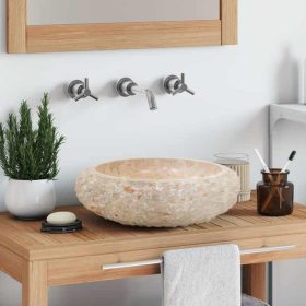  krémszínű márvány mosdókagyló 40 x 12 cm