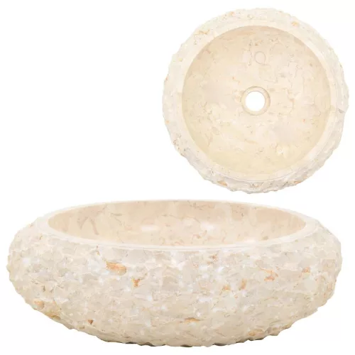 krémszínű márvány mosdókagyló 40 x 12 cm