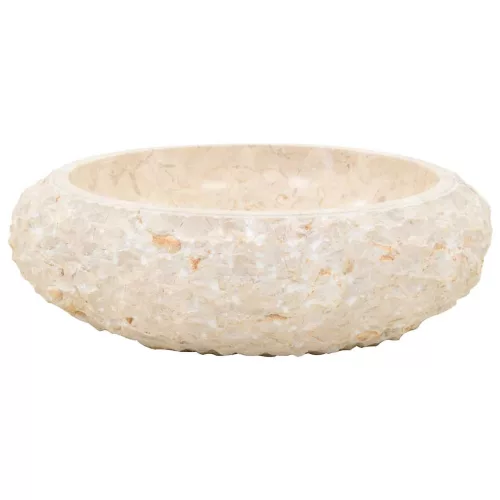  krémszínű márvány mosdókagyló 40 x 12 cm