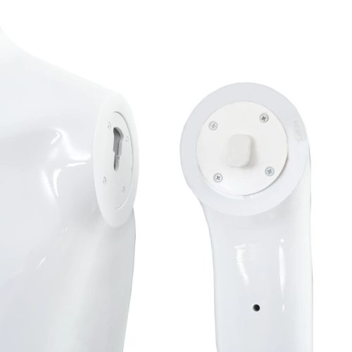  fényes fehér, egész alakos férfi próbababa üvegtalppal 185 cm 