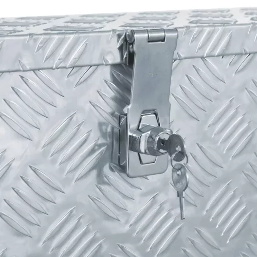  ezüstszínű alumíniumdoboz 76,5 x 26,5 x 33 cm