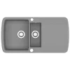  szürke, kétmedencés gránit mosogatótálca 