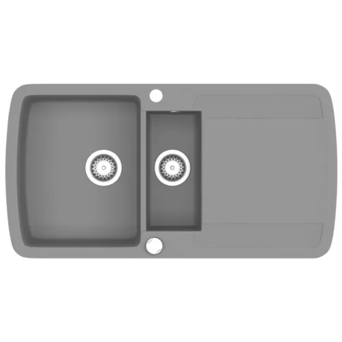  szürke, kétmedencés gránit mosogatótálca 